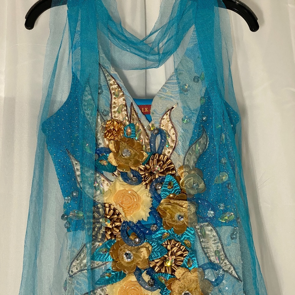 New Textured Blue Dress